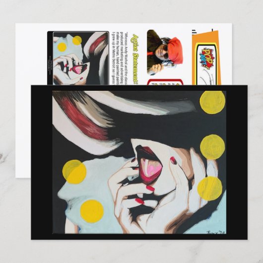 Invitation ‘La Lecture du Testament’ Peinture sur une petite (Devant / Derrière)