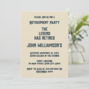 Invitation La légende a pris sa retraite Soirée cocktail de r