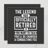 Invitation la légende est officiellement retraitée (Devant / Derrière)