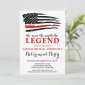 Invitation La légende Pompier Mince Red Line Retirement (Debout devant)