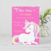 Invitation La licorne magique brille (Debout devant)