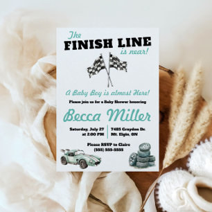 Invitation La ligne d'arrivée est proche ! Baby Shower pour