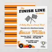 Invitation La ligne de finition est proche ! Baby shower auto (Devant / Derrière)