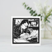 Invitation La linogravure du professeur (Debout devant)