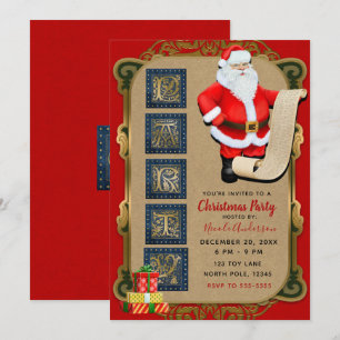 Invitation La liste du Père Noël Fête de Noël au Pôle Nord