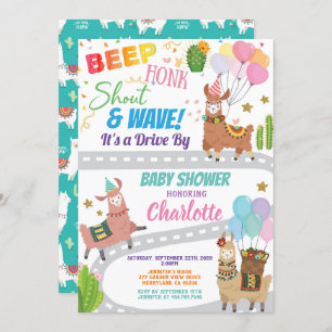 Invitation La Llama Alpaca au Baby shower