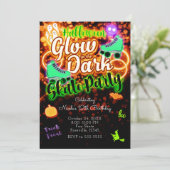 Invitation La lueur d'Halloween à la fête de la roulette noir (Debout devant)