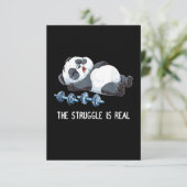 Invitation La lutte est réelle Panda Haltérophilie (Debout devant)