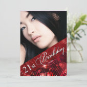 Invitation La magie allume la 21ème fille d'anniversaire de (Debout devant)