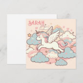 Invitation La magie des licornes (Personnaliser avec nom) (Devant / Derrière)