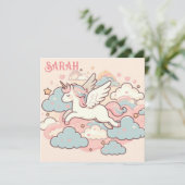 Invitation La magie des licornes (Personnaliser avec nom) (Debout devant)