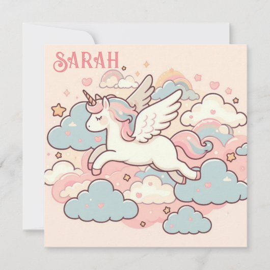 Invitation La magie des licornes (Personnaliser avec nom) (Devant)