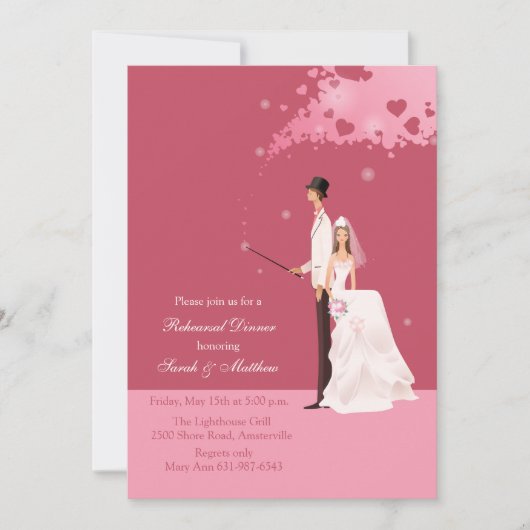 Invitation La magie du dîner de répétition d'amour Invitatio (Devant)