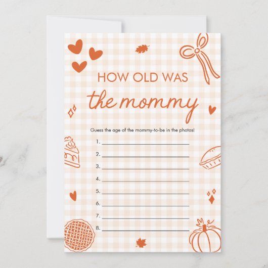 Invitation La Main D'Automne A Dessiné L'Âge Du Jeu De Maman (Devant)