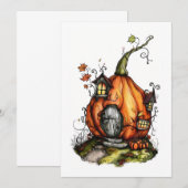 Invitation La Maison de la citrouille de conte de fées (Devant / Derrière)