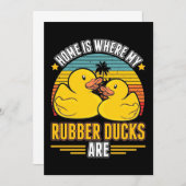 Invitation La maison est là où sont mes canards en caoutchouc (Devant / Derrière)