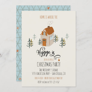 Invitation La maison est où l'Hygge est la fête de Noël