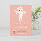 Invitation La maman doit être Baby shower d'Halloween (Debout devant)