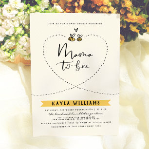 Invitation La maman rustique Pour Être Un Baby shower Neutre 