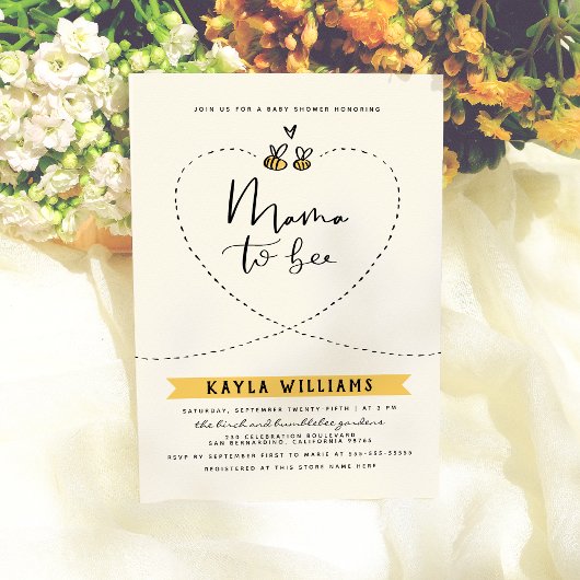 Invitation La maman rustique Pour Être Un Baby shower Neutre