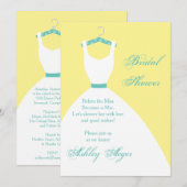 Invitation La Marée des nuptiaux sur le cintre - Jaune, rose (Devant / Derrière)