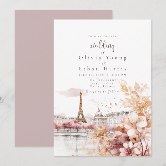 Invitation La Mariage de Parisienne (Devant / Derrière)