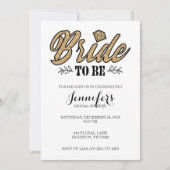 Invitation La mariée à l'invitation de la fête-l'or et le noi (Devant)