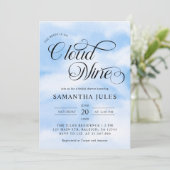 Invitation La Mariée Aquarelle Est Sur Cloud Neuf Fêtes des m (Debout devant)
