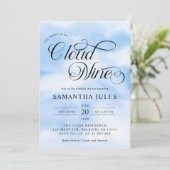 Invitation La Mariée Aquarelle Est Sur Cloud Neuf Fêtes des m (Debout devant)