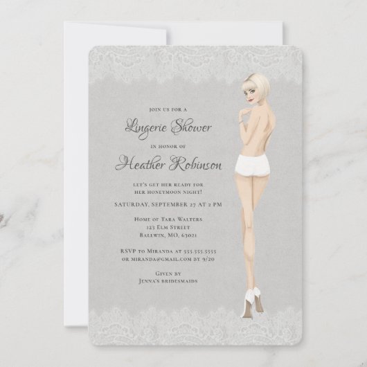 Invitation La mariée aux culottes Lacy Lingerie Shower (Devant)
