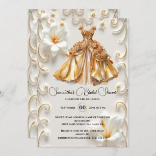 Invitation La mariée blanche or pour être la douche nuptiale