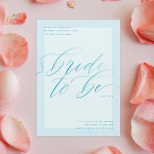 Invitation La mariée bleue Fête des mariées de script moder