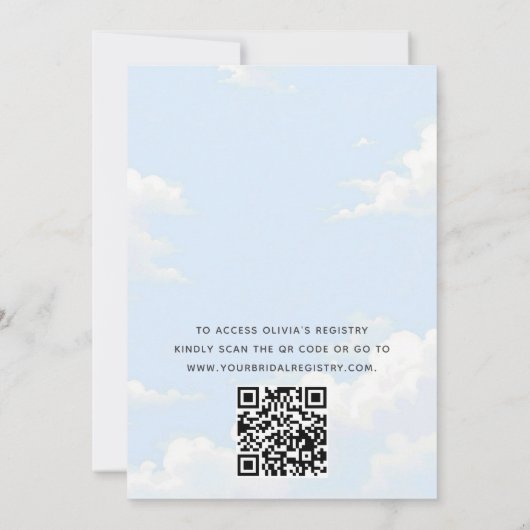 Invitation La Mariée Code QR est sur Cloud Neuf Fêtes des mar (Dos)