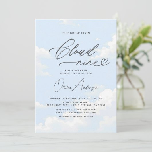 Invitation La Mariée Code QR est sur Cloud Neuf Fêtes des mar (Debout devant)