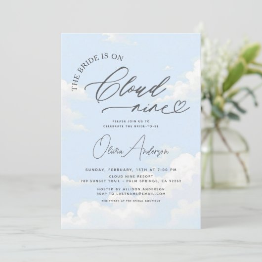 Invitation La Mariée Code QR est sur Cloud Neuf Fêtes des mar (Debout devant)