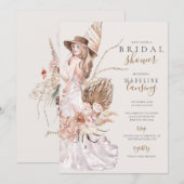 Invitation La mariée de Boho dans la Fête de l'mariée Mariage (Devant / Derrière)