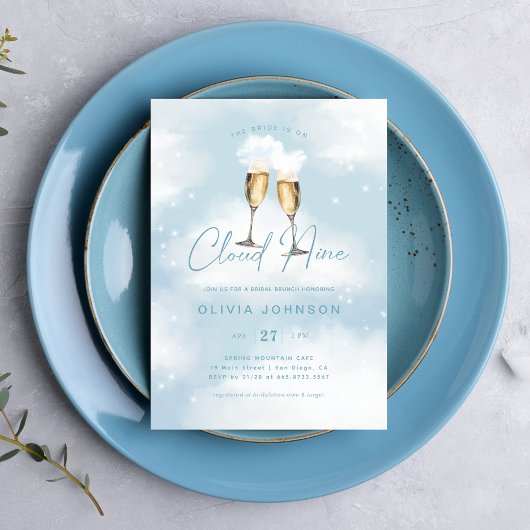 Invitation La mariée est au septième ciel Brunch de mariage a