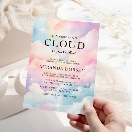 Invitation La Mariée Est Sur Cloud Neuf Fête des mariées
