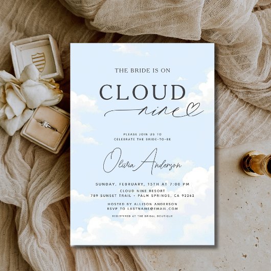 Invitation La Mariée Est Sur Cloud Neuf Fête des mariées