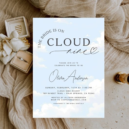 Invitation La Mariée Est Sur Cloud Neuf Fête des mariées