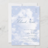 Invitation La Mariée Est Sur Cloud Neuf Fête des mariées Élég (Devant)