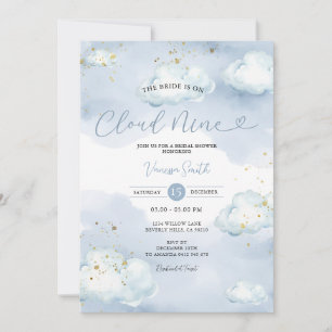 Invitation La mariée est sur Cloud Nine Baby Shower Or Glitte