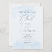 Invitation La mariée est sur Cloud Nine Fête des mariées bleu (Devant)