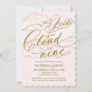 Invitation La mariée est sur un nuage moderne pour l'enterrem