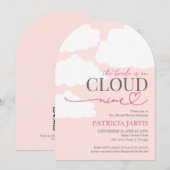 Invitation La mariée est sur un nuage QR Code Enterrement de  (Devant / Derrière)
