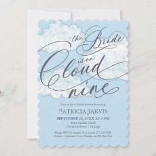 Invitation La mariée est sur un nuage QR Code Enterrement de