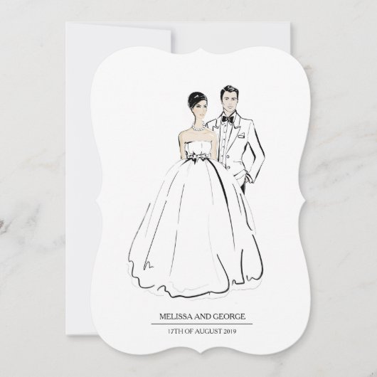 Invitation La mariée et la mariée de mode (Devant)