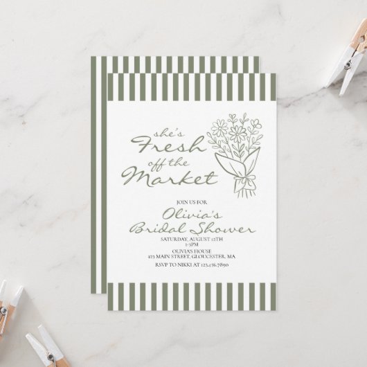 Invitation La mariée fraîchement débarquée du marché (Devant/Arrière en situation)