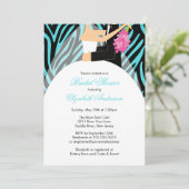 Invitation La mariée Turquoise Zebra (Debout devant)