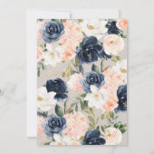 Invitation La marine grise de rose luxuriant de magnolia et (Dos)